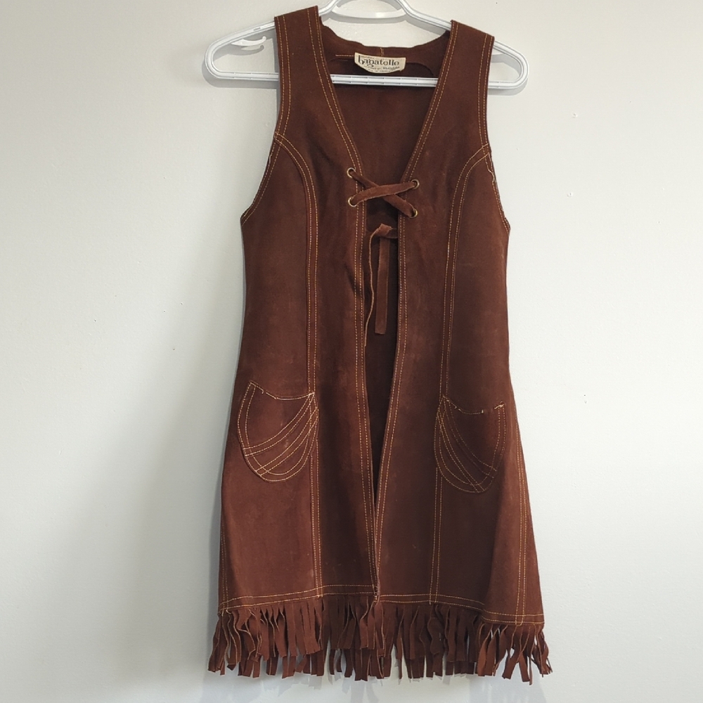 Bagatelle Brown Suede Vest with Fringe